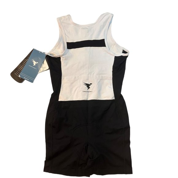 Insport Women's Black White Dri Tech 4-Way Cycling Pad Pro Suit, Size S NWT - Picture 10 of 16